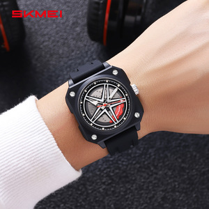 Skmei Men's Quartz Watch Analog 30M Waterproof Silicone Strap Hollow Out Rotating Dial Design Student Watch - Product Image 2