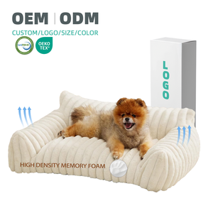 Calmingorthopedic vải to sợi Bộ nhớ bọt chó cắn giường Tùy chỉnh không thấm nước có thể tháo rời chống trượt Bộ nhớ bọt vật nuôi mèo giường - Product Image 1