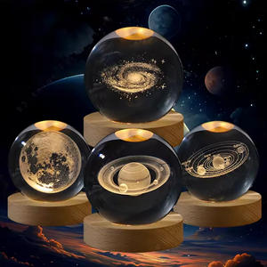 Venta caliente TikTok 3D Crystal Ball Lamp <span class=keywords><strong>Galaxy</strong></span> Sphere Night Light con Animal grabado y torre para decoraciones de regalo de Año Nuevo - Product Image 2