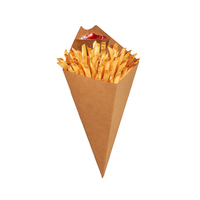 Vente en gros logo personnalisé cône jetable en papier pour frites avec plateau à sauce ketchup emballage de crème glacée gaufrée cônes chips de churros