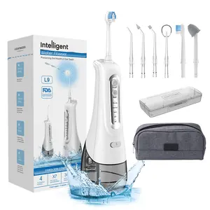 Irrigador bucal Dental, hilo dental de agua para limpiador de dientes, máquina de lavado de boca, 4 boquillas, chorro de hilo dental de 300ml