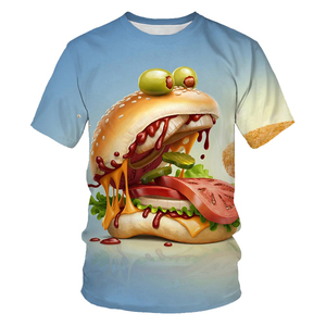 Nuova Maglietta Estiva da Uomo Casual con Stampa 3D a Tema Fast Food: Hamburger, Patatine e Pollo - Product Image 4