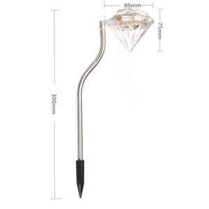 Lampes solaires de jardin en diamant, LED RGB, acier inoxydable, étanches, pour extérieur, pelouse, éclairage au sol - Product Image 5