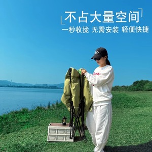 Fauteuil inclinable d'extérieur JHQEENNN, chaise pliante avec cadre en aluminium, forme ovale, pour jardin, camping, canapé relaxant avec dossier réglable - Product Image 2