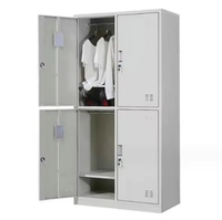 Armoire pour étudiants Casiers de rangement à 4 portes Casiers pour employés Armoire en métal Armoire métallique pour auberge