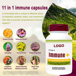 Suplemento de Apoyo Inmunológico 11 en 1, Vegano, con Extracto de Semilla de Pomelo, Equinácea y Goldenseal, Cápsulas de Suplemento Herbal para la Salud - Product Image 3