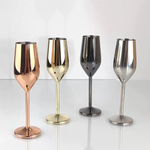 304 Stainless Steel Unbreakable Stemmed Goblet Cocktail Glasses <strong>Champagne</strong> <strong>Flutes</strong> Wine Goblet for Party Wedding Anniversary - Product Image 1