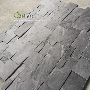 Đá Đen Tự Nhiên Liên Kết Với Nhau Gờ Đá Văn Hóa Đá Tường Ốp <span class=keywords><strong>Panel</strong></span> Cho Trong Nhà Và Ngoài Trời - Product Image 5