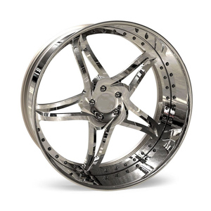 Jantes RCSR 5x114.3 5x112 6x139.7 2 pièces à profil profond chromées 22 24 26 pouces pour <span class=keywords><strong>Fiat</strong></span> <span class=keywords><strong>500</strong></span> Ford Model A Alfa Romeo Giulia - Product Image 1