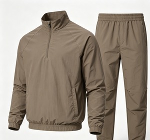 Chaqueta Cortavientos Deportiva Personalizada para Hombre, Ultraligera, con Media Cremallera, Impermeable, Reciclada, Conjunto Superior y Pantalón Jogger de Secado Rápido para Correr - Product Image 3