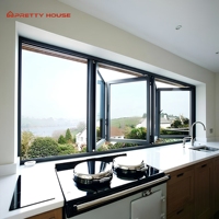 Fenêtres pliantes horizontales en aluminium anti-ouragan NFRC avec double vitrage trempé pour balcon et cuisine