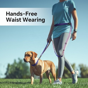 Qqpets thoải mái Nylon Dây Xích Chó có thể điều chỉnh eo tay-miễn phí Crossbody Bungee cho trung bình lớn chó cho đi bộ chạy xe - Product Image 2