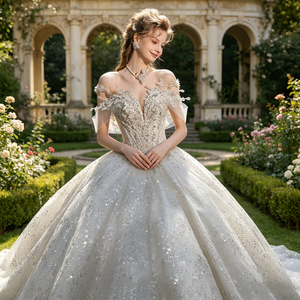 <span class=keywords><strong>Abito</strong></span> <span class=keywords><strong>da</strong></span> <span class=keywords><strong>sposa</strong></span> elegante stile Boho a trapezio <span class=keywords><strong>taglie</strong></span> <span class=keywords><strong>forti</strong></span>, alta qualità, decorazione floreale sul collo, motivo in pizzo, vita naturale - Product Image 6