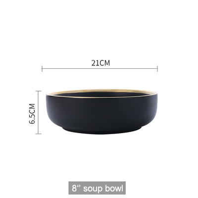 8'' black soup bowl