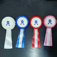 Ruban de récompense pour danseuses de cheerleading, personnalisé, coloré, de haute qualité, avec roses, badge, ruban en satin simple face avec logo