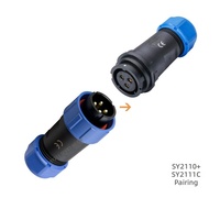 Connecteur Weipu SY à baïonnette étanche IP67 en plastique, à verrouillage marche/arrêt, 21 mm, 2, 4 ou 5 broches, pour accessoires nautiques