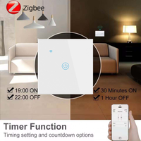 Interrupteurs intelligents standard UE/Royaume-Uni 10A, OEM/ODM, panneau tactile personnalisé en matériau PC, compatibles avec la vie intelligente, module Zigbee, interrupteur mural