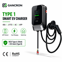 Chargeur EV GANCRON Type 1 J1772 40A AC avec application, rapide Type 1 pour Tesla, véhicule électrique domestique, USA