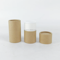 Tube en papier kraft cylindrique biodégradable personnalisé de 60 ml, recyclable, avec estampage, pour déodorant en stick, cosmétiques et soins de la peau