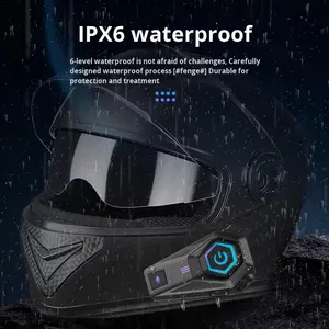 Haut-parleurs de casque de <span class=keywords><strong>moto</strong></span> à longue durée de vie de la batterie, microphone souple/rigide, IPX6, réponse automatique, contrôle de la musique, réduction du bruit, Hi-Fi pour voiture - Product Image 5