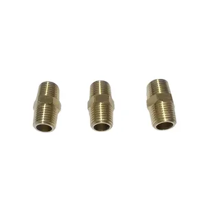 1/8 3/4 Brass Plumbing Materials Fittings Nipple Brass Extension Nipple Equal Male Nipple