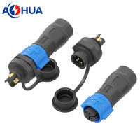 Conector de Cable Impermeable IP68 Macho-Hembra de 3 Pines para Montaje en Panel de Caja de Control PCB