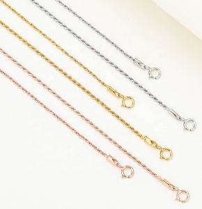 Commercio all'ingrosso <span class=keywords><strong>925</strong></span> solido <span class=keywords><strong>argento</strong></span> Sterling oro rodiato placcato alla moda gioielli da donna classico corda catena bracciale collana per i regali - Product Image 2