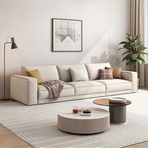 PurelyFeel <span class=keywords><strong>Budapest</strong></span>, tecnología anti-CAT Scratch, tela para sofá, crema, viento, arena, pelo, fila recta, aleteo, sofá de bloque de tofu - Product Image 2