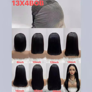 卸売 13x4 5x5 ショートボブウィッグ |   バージン人毛レースフロントコレクション |   HD透明レース - Product Image 5