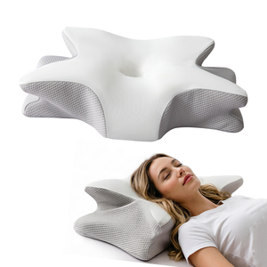 Coussin cervical ergonomique en mousse à mémoire de forme, orthopédique, respirant, thérapeutique, en forme de papillon, à porter, en promotion - Product Image 1