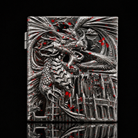 Dés à roulettes pliables en métal 7-en-1 Sliver Magic Book Dragon Spinner Relief pour Dungeons and Dragons