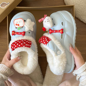 รองเท้าแตะแบบสวมครึ่งเท้าบุขนแกะสำหรับผู้หญิง รุ่นใหม่ประจำปี 2025 สำหรับฤดูใบไม้ผลิ ฤดูใบไม้ร่วง ฤดูหนาว พื้นหนาสองชั้น ทำจากผ้าขนสัตว์และผ้าฝ้าย อุ่นสบาย เหมาะสำหรับใส่กลางแจ้ง - Product Image 3