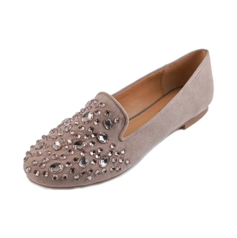 new product crystal ladies soft beauty atmosphere comfortable flat shoes