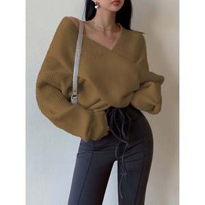 <b>Cropped</b> One Shoulder Batwing <b>Sweater</b> Women's Knit Top <b>White</b> - Product Image 6