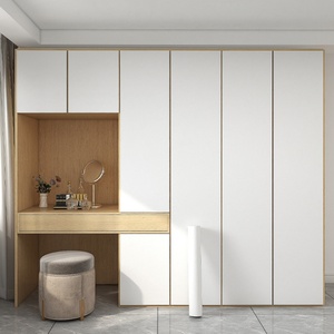 Juego de tocador de lujo personalizado con espejo LED, cajones de almacenamiento de madera para armario, muebles de tocador para dormitorio de hotel - Product Image 1