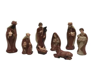 Estatua familiar Santa de resina artesanal, decoración religiosa de Navidad, juego de Natividad, Escena de decoración, regalos para la venta