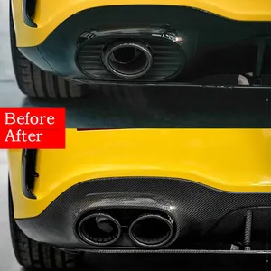 Para Mercedes-Benz Clase A W177 A35 C118 CLA35 CLA45 X247 GLB35 A45S 2020+ - Piezas de escape trasero cuádruple para parachoques de coche - Product Image 2