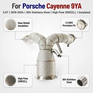 Tuyau de descente isolé haute performance 200 cellules sur mesure pour Porsche Cayenne 9YA 3.0T 2019-2024, ajustement OEM 1:1 - Product Image 1