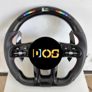Volant en fibre de carbone personnalisé avec LED pour Mercedes-Benz 2015-2021 W205 C300 E260 E300 S400 G350 GLA <span class=keywords><strong>43</strong></span> GT <span class=keywords><strong>AMG</strong></span> GLB <span class=keywords><strong>GLC</strong></span> SL - Product Image 1