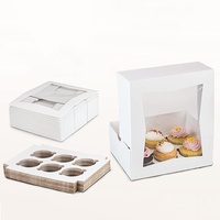 Boîte à gâteau rose jetable écologique avec fenêtre transparente, gaufrage et pelliculage mat, taille personnalisable – Offre Spéciale