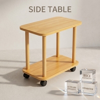 Table basse moderne à double niveau en bois avec roulettes, hauteur réglable, écologique, non pliable, pour salon, chambre, mobilier de maison