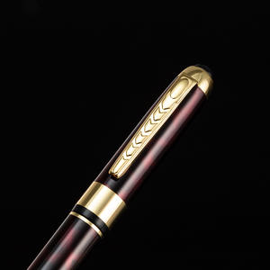 Logo kustom perusahaan bisnis kualitas tinggi pulpen rol bola logam berat trim emas hitam dengan promosi tinta biru/hitam - Product Image 3