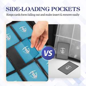 Y Y Portable <b>Magic</b> Gathering 9-Pocket Game Trading Cards Binder Zippered Durable PVC Paper Cloth PU Cover Material Meowth Design - Product Image 4