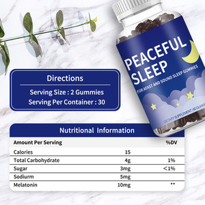 Gummies pour le sommeil, mélatonine nocturne, usage adulte, 2 gummies par dose, 3 x 180g, 60 unités - Product Image 3
