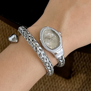 <span class=keywords><strong>Montre</strong></span>-<span class=keywords><strong>bracelet</strong></span> Scottie 9791 en acier inoxydable tressé en forme de serpent pour <span class=keywords><strong>femme</strong></span>, étanche 3 ATM, mouvement à quartz, cadeau idéal pour un rendez-vous galant - Product Image 5