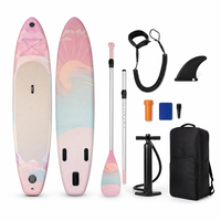 Planche à pagaie gonflable SUP de 11 pieds (335x77x15cm) avec kit d'accessoires complet, pagaie, pompe, leash, aileron et sac à dos