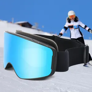 Yüksek kalite kış kayak spor gözlük anti-sis açık manyetik snowboard gözlük kayak gözlükleri