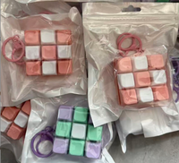 USA in Stock Personalized 9 Keys Clicky Fidget Keycap Keychain, Custom Shapes,Custom Logo Packing Anxiety Relief Sensory