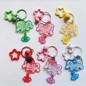 Cartoon Acrylic Keychain Cute Creative Gift Epoxy Colourful Pendant Accessories Plastic Anime Keychain
