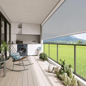 Moustiquaires <span class=keywords><strong>Ziptrak</strong></span> intégrées automatiques pour terrasse, en tissu occultant avec rails latéraux, pour une pièce extérieure instantanée toutes saisons - Product Image 5